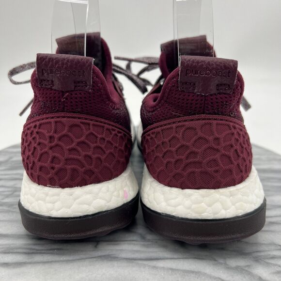 Adidas Mens 5 PureBoost ZG Maroon White Running Shoes Lace Up Low Top BA8457 - Picture 5 of 12
